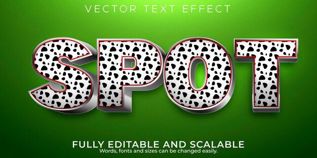 Dog dalmatian editable text effect, spot and dot text style