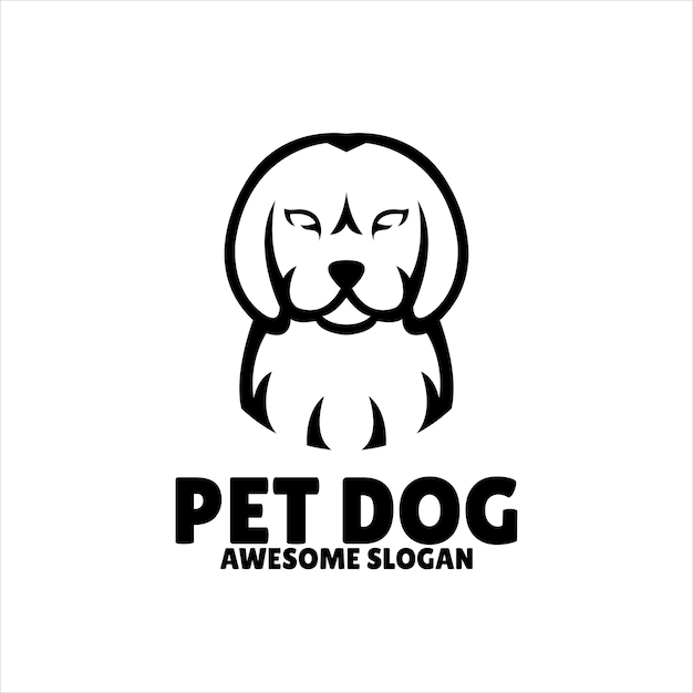 Free Vector dog simple mascot logo design illustration