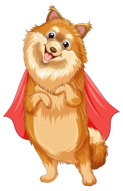 Free vector a dog superhero on white background