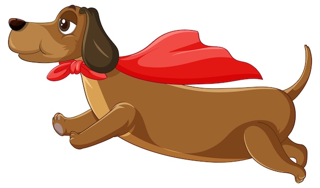 Free Vector a dog superhero on white background