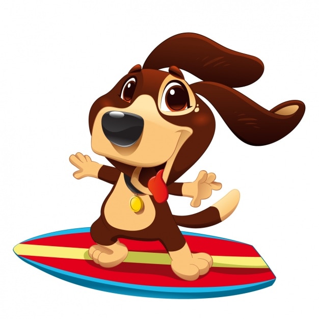 Free Vector dog surfing design