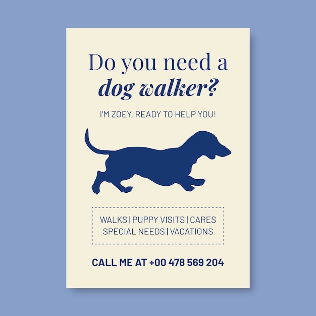 Dog walk flyer template design