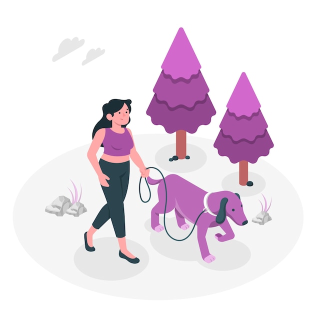 Free Vector dog walking concept illustration