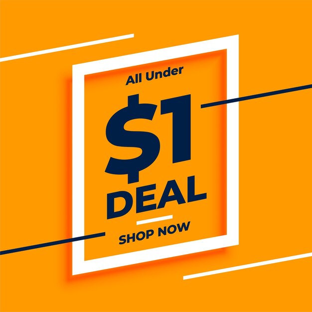 Under dollar one deals and sale banner 