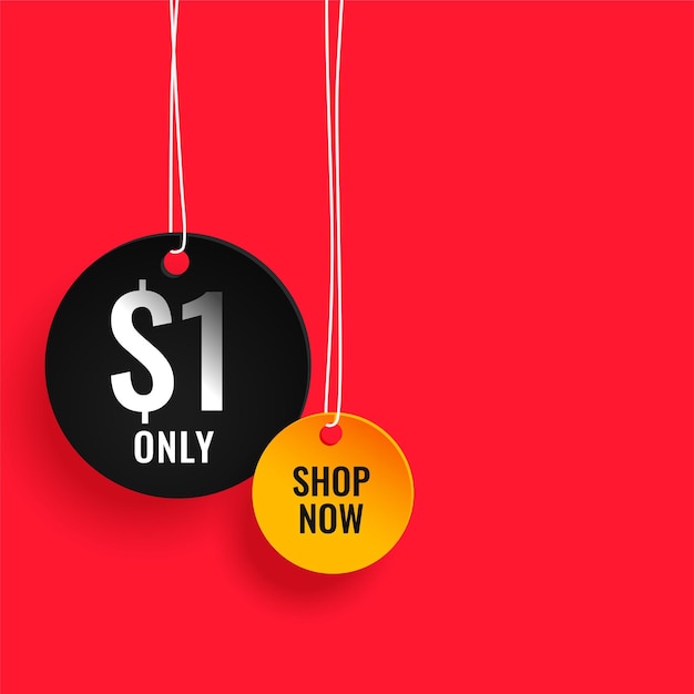 Dollar one only sale shopping banner design