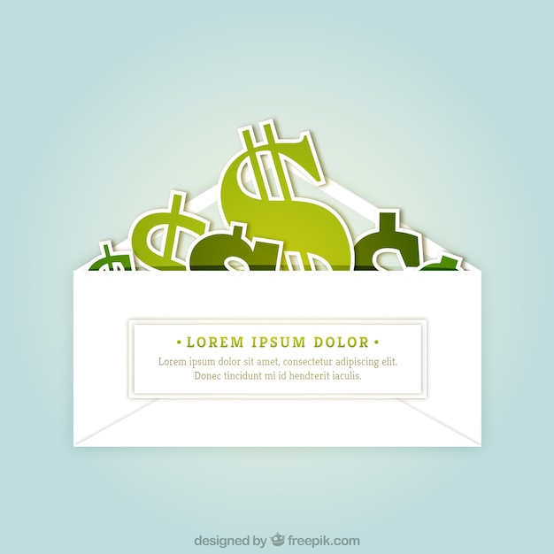 Free Vector dollar signs inside a envelope