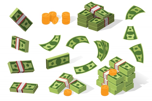 Dollars illustration set