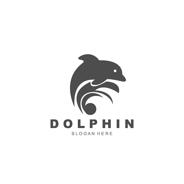 Dolphin logo template design minimalist