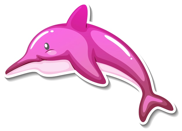 Free Vector dolphin sea animal cartoon sticker