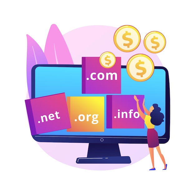 Domain Flipping abstract concept   illustration. Changing domain, flipping between domains, internet business, buying name at high price, register website, web hosting