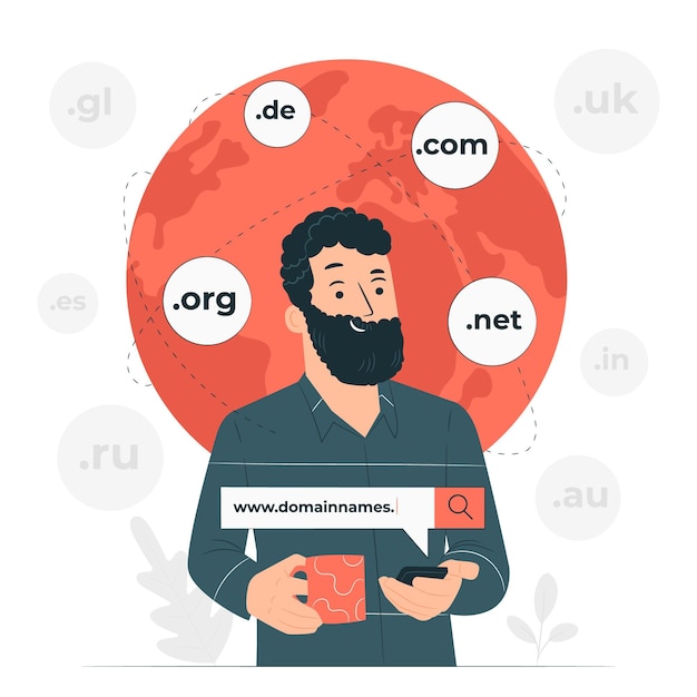 Domain names concept illustration