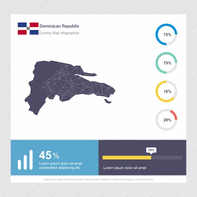 Dominican Republic Map & Flag Infographics template