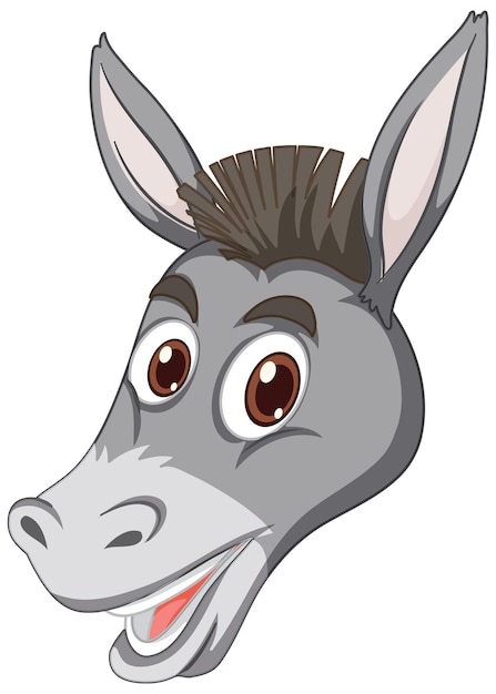 Donkey with face expression on white background