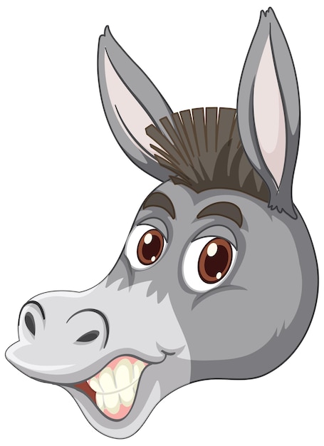 Donkey with face expression on white background