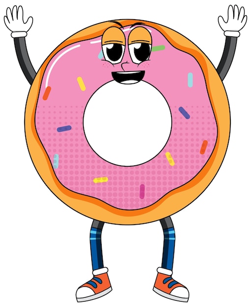 Free Vector donut cartoon character on white background