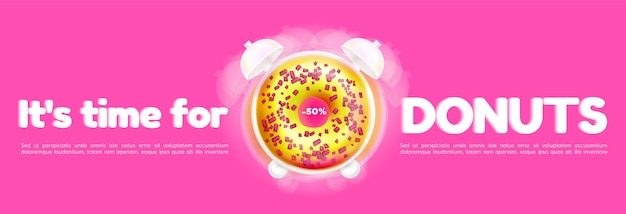 Free Vector donuts promo template