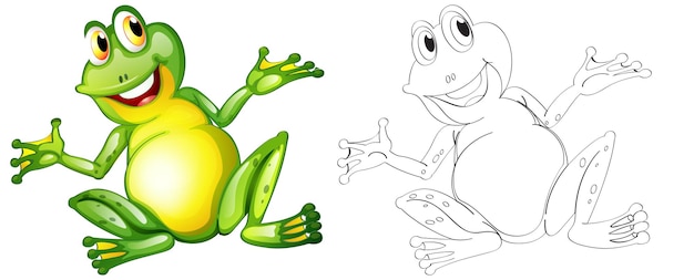 Free Vector doodle animal character for frog