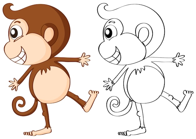 Doodle animal for happy monkey