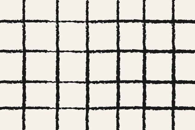 Doodle background, black grid pattern design vector