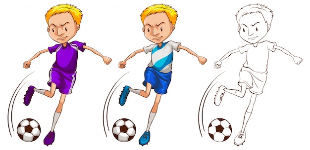 Free Vector doodle character for soccer player illustration