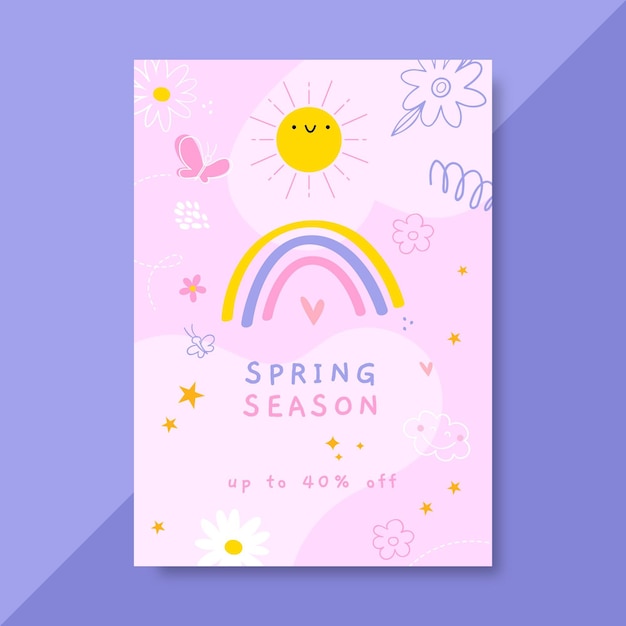 Doodle child-like spring poster