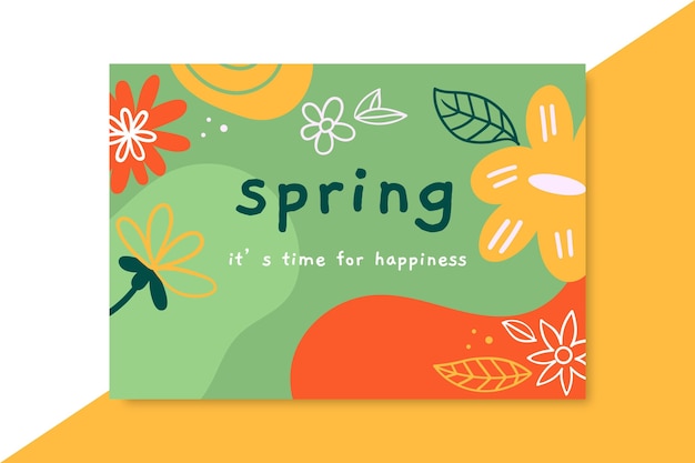 Doodle colorful spring card