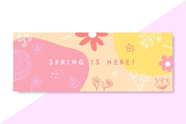 Doodle colorful spring facebook cover