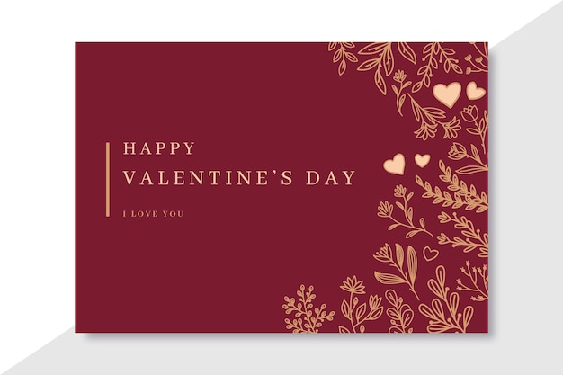 Doodle elegant valentine's day cards template