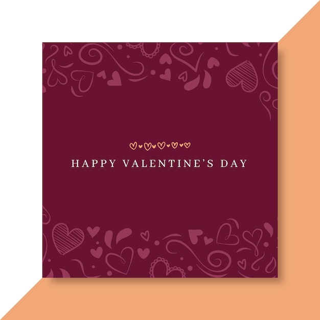 Doodle elegant valentine's day facebook post template