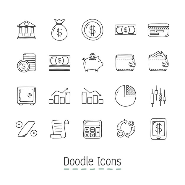 Doodle Financial Icons.