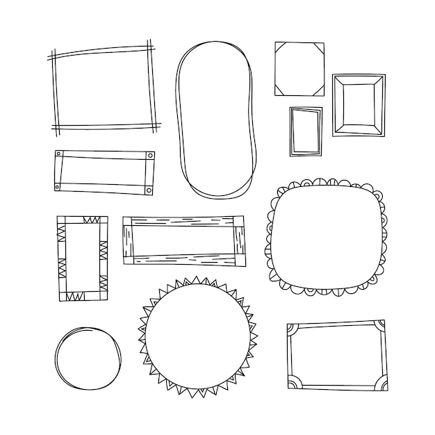 Free Vector doodle frame collection hand drawn style