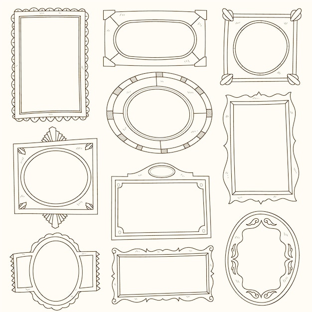 Doodle frame decoration pack hand drawn style