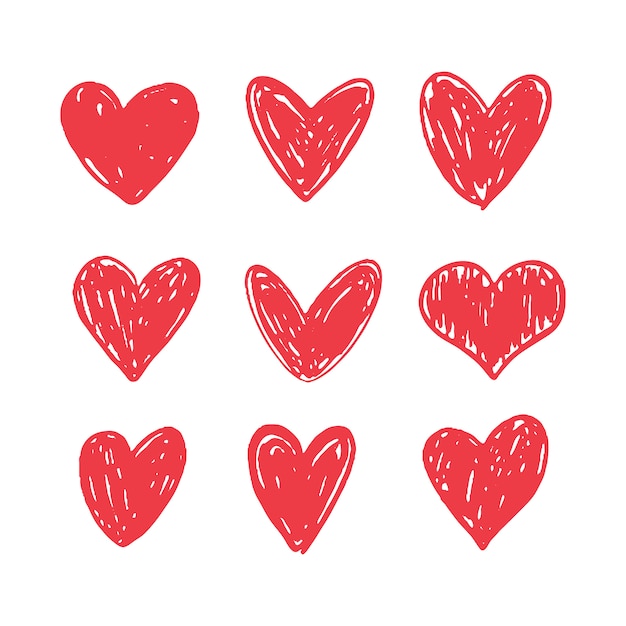 Doodle heart collection