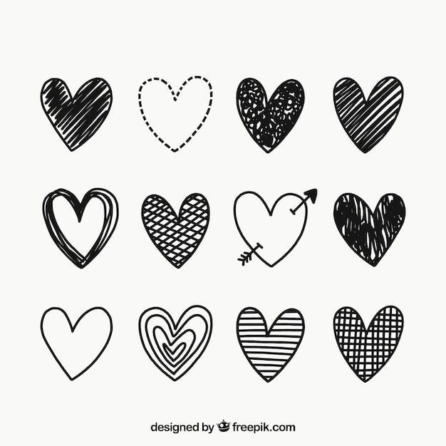 Doodle heart collection