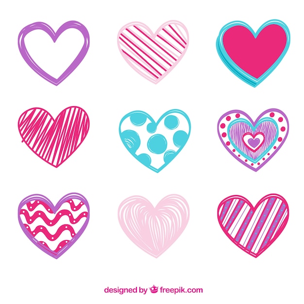 Doodle heart collection