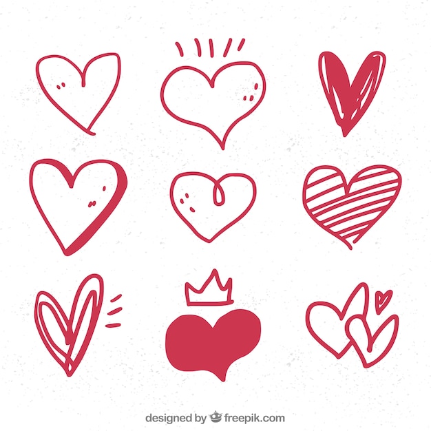 Doodle heart collection