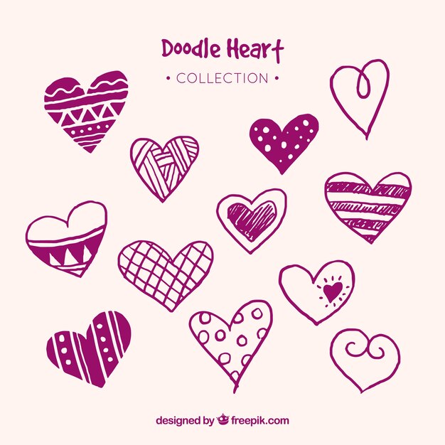 Doodle hearts collection