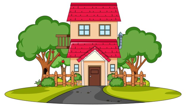 Doodle house cartoon design