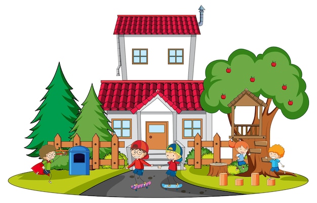 Free Vector doodle house cartoon design