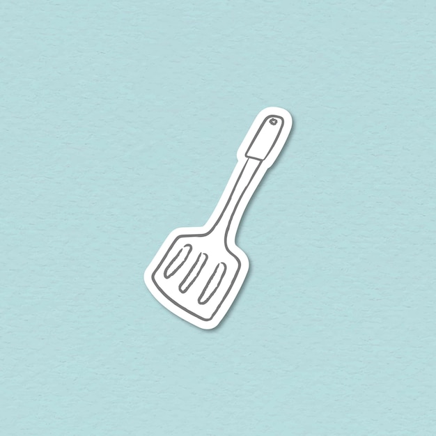 Free Vector doodle kitchen spatula sticker vector