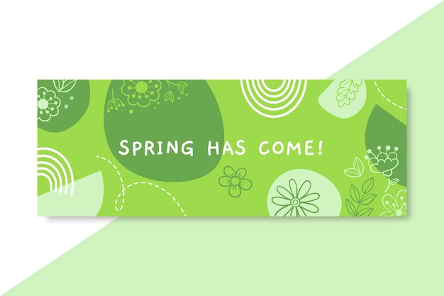 Doodle monochromatic spring facebook cover