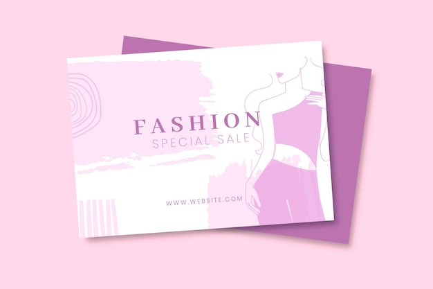 Doodle monocolor fashion card template