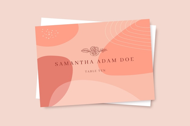 Doodle monocolor wedding place cards