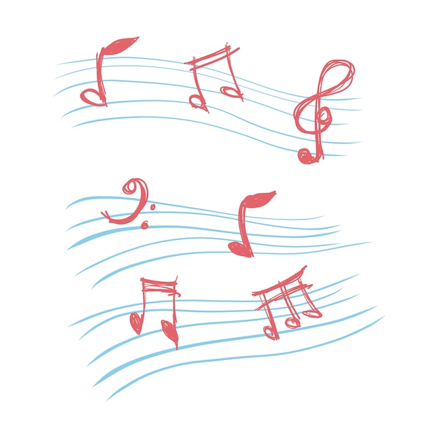 Doodle music notes