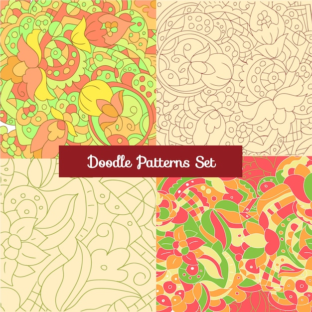 Free Vector doodle patterns set