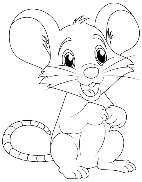 Free Vector doodle rat outline cartoon