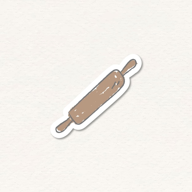 Free Vector doodle rolling pin sticker vector