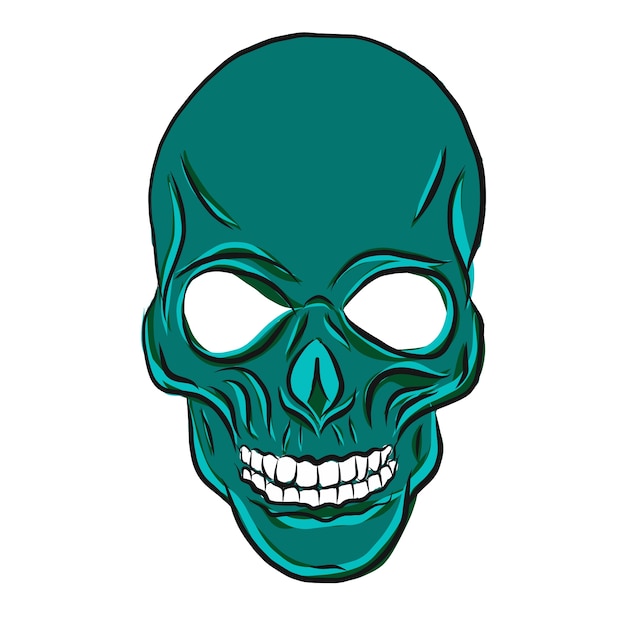 Doodle skull head vector