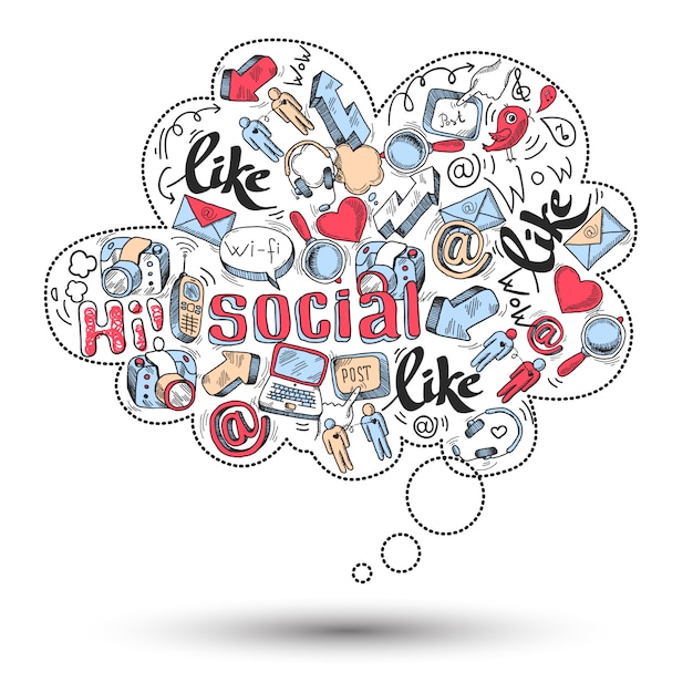 Free Vector doodle social media infographics