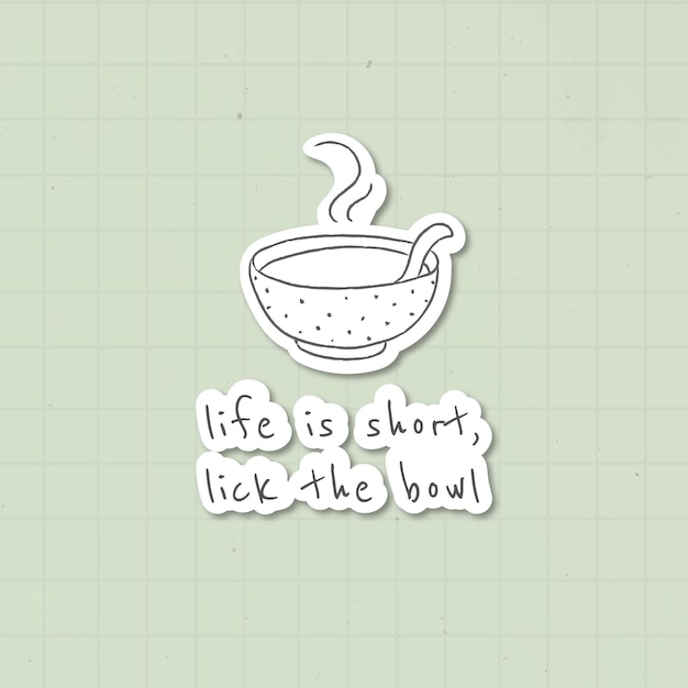 Free Vector doodle soup bowl sticker vector